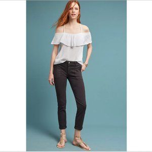EUC Anthropologie Reiko Cuffed Sandrine Skinny Trousers in Carbon Size 29